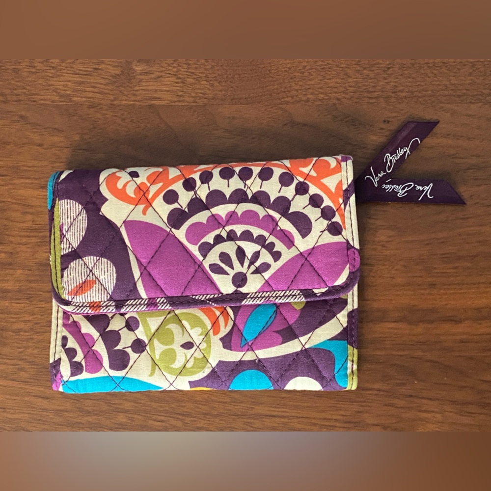 NWOT Vera Bradley Purple and Orange Quilted Wallet